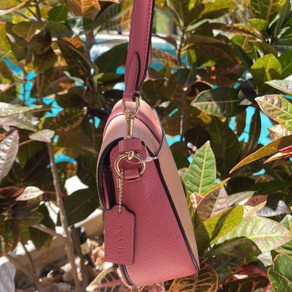 Coach Georgie Saddle Bag In Colorblock - Picture 7 of 16